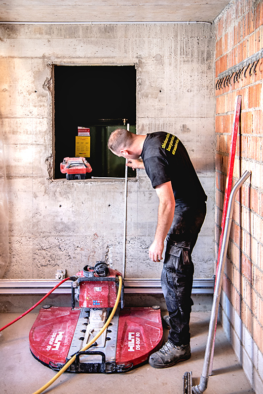 Betonschneiden Vorbereitungen